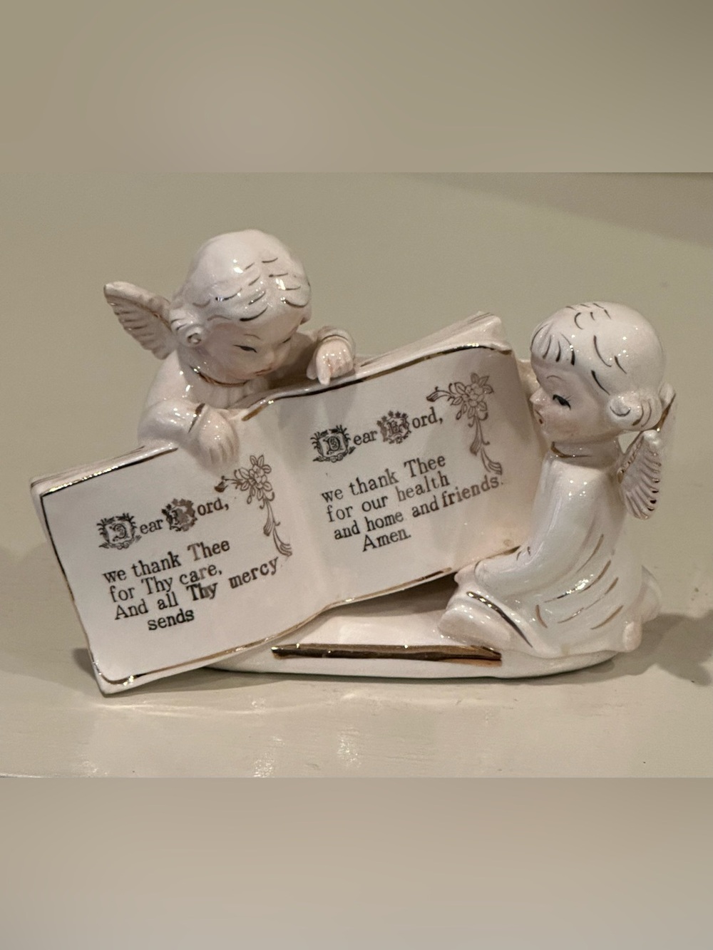 Vintage Lenwile Ardalt Artware Japan Porcelain Angel Prayer Wall Pocket